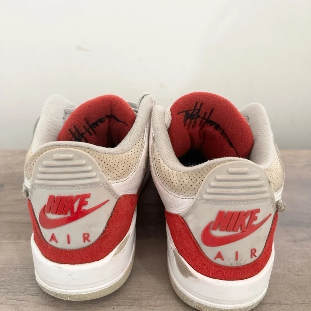 Nike Air Jordan 3 Retro Tinker Air Max 1 2019 Size 8 CJ0939-100 White Red Gray